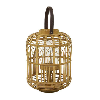 BROWN BAMBOO HANDMADE CANDLE LANTERN WITH HANDLE