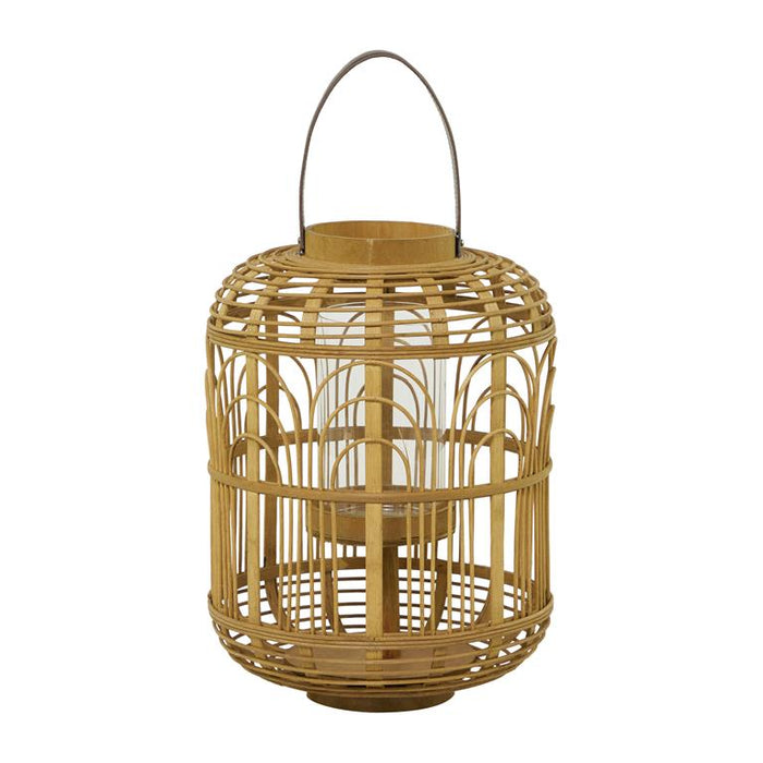 BROWN BAMBOO HANDMADE CANDLE LANTERN WITH HANDLE