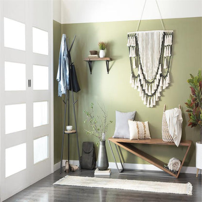 BROWN BANANA LEAF HANDMADE STRING DETAIL STORAGE BASKET WITH HANDLES