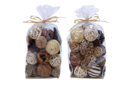 BROWN DRIED PLANT HANDMADE ORBS & VASE FILLER WITH VARYING DESIGNS