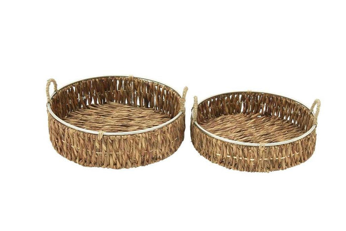 BROWN DRIED PLANT HANDMADE WOVEN TRAY