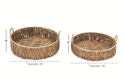 BROWN DRIED PLANT HANDMADE WOVEN TRAY