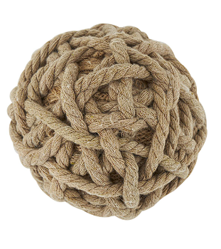 BROWN JUTE HANDMADE WOVEN DECORATIVE BALL ORBS & VASE FILLER, SET OF 2 5"W, 5"H