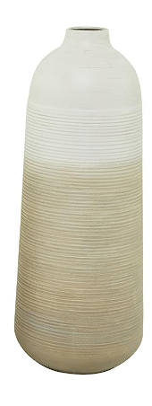 BROWN METAL VASE WITH EMBOSSED RIBBING