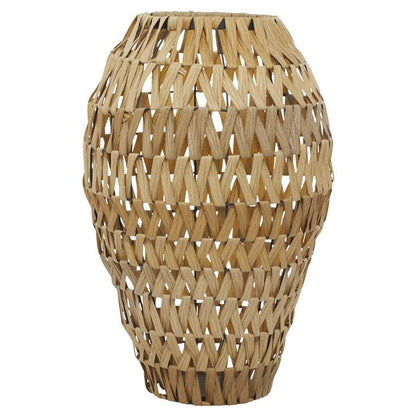 BROWN PLASTIC RATTAN HANDMADE WOVEN VASE