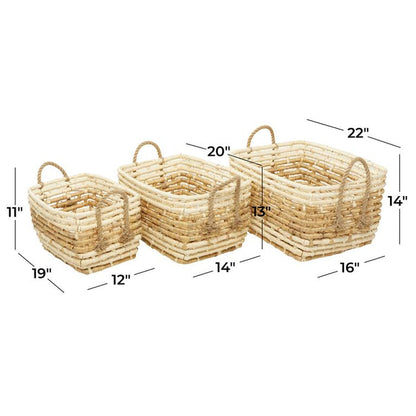 BROWN SEAGRASS CONTEMPORARY STORAGE BASKET