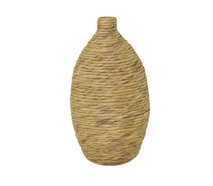 BROWN SEAGRASS HANDMADE TALL WOVEN FLOOR VASE