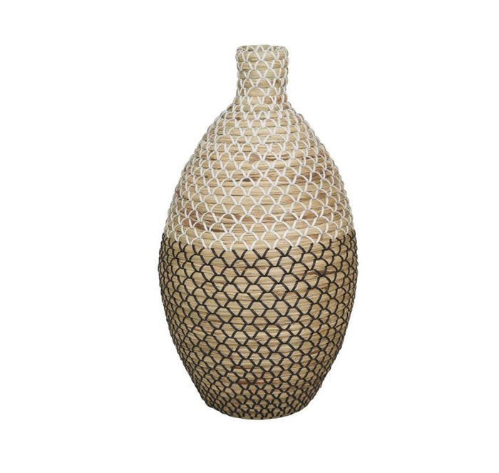 BROWN SEAGRASS TALL WOVEN FLOOR VASE
