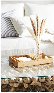 BROWN TEAK WOOD TRAY