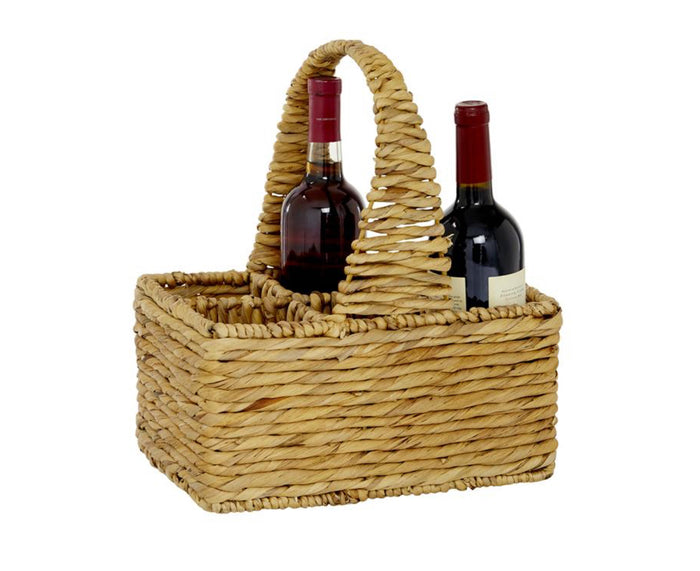 BROWN WATER HYACINTH COASTAL STORAGE BASKET, 15" X 13" X 9"