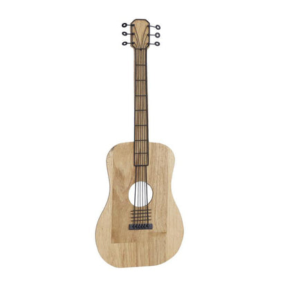 BROWN WOOD GUITAR WALL DECOR
