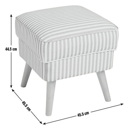 Callie Fabric Footstool Natural Stripe Modern Design Multi Functional