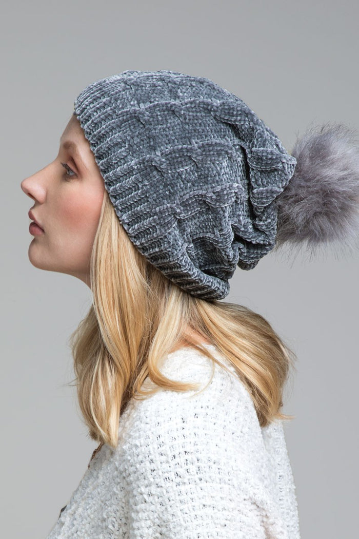 CHENILLE WINTER POM BEANIE