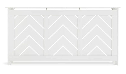 Chevron Large Radiator Cover White | Modern Decorative Cover
