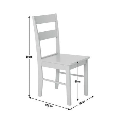 Chicago Pair of Solid Wood Dining Chair- Grey & Oak