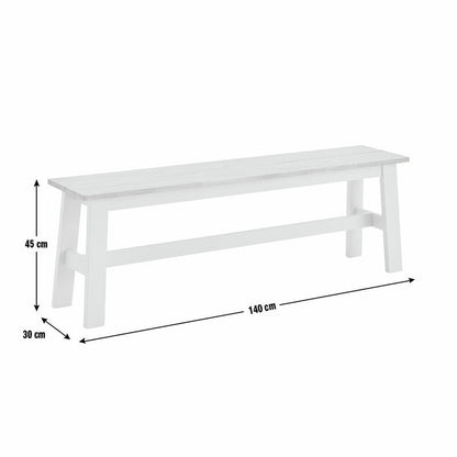 Chicago Solid Wood XL Dining Bench - Cream | Modern Kitchen Furniture