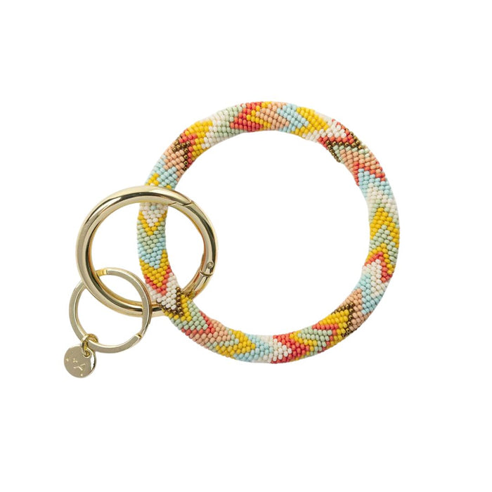 Chloe Stripe Beaded Key Ring Bracelet