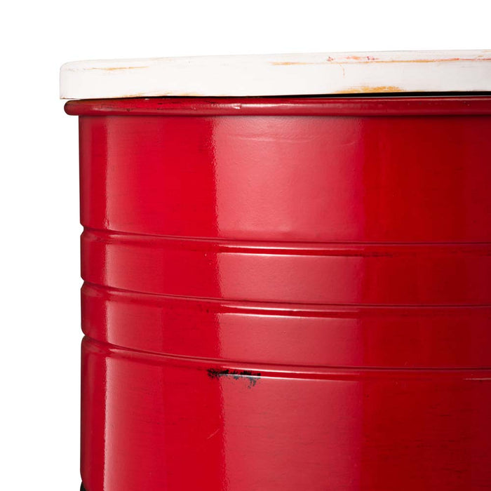 Christmas Santa Belt Metal Storage Container Space Saver with Wood Lid, Set of 2
