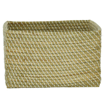 COSMOLIVING BY COSMOPOLITAN BROWN SEAGRASS HANDMADE STORAGE BASKET WITH HANDLES