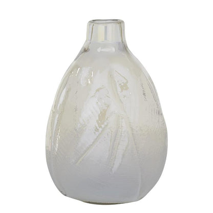 COSMOLIVING BY COSMOPOLITAN GOLD GLASS HANDMADE BLOWN VASE, 11" X 11" X 16"