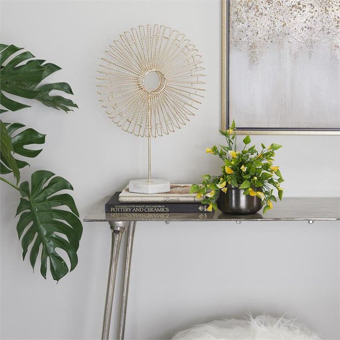 COSMOLIVING BY COSMOPOLITAN GOLD MARBLE STARBURST SCULPTURE