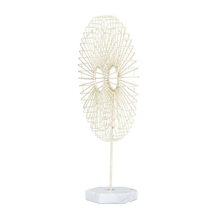 COSMOLIVING BY COSMOPOLITAN GOLD MARBLE STARBURST SCULPTURE