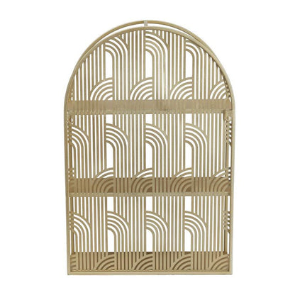 COSMOLIVING BY COSMOPOLITAN GOLD METAL ARCHED 3 SHELF WALL SHELF