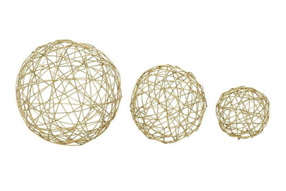 COSMOLIVING BY COSMOPOLITAN GOLD METAL GEOMETRIC SCULPTURE,