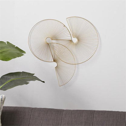 COSMOLIVING BY COSMOPOLITAN GOLD METAL SUNBURST HALF MOON WALL DECOR