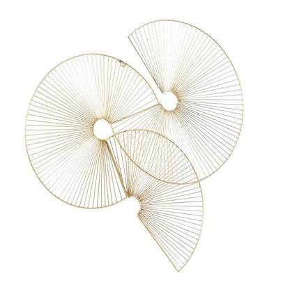 COSMOLIVING BY COSMOPOLITAN GOLD METAL SUNBURST HALF MOON WALL DECOR