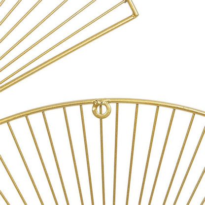 COSMOLIVING BY COSMOPOLITAN GOLD METAL SUNBURST HALF MOON WALL DECOR