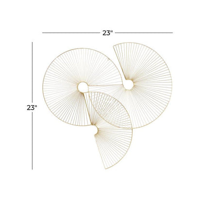 COSMOLIVING BY COSMOPOLITAN GOLD METAL SUNBURST HALF MOON WALL DECOR
