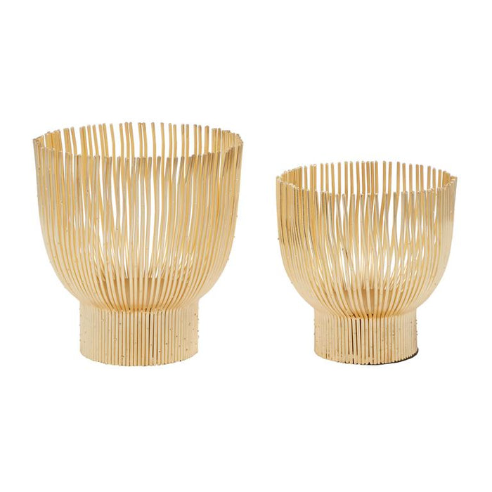 COSMOLIVING BY COSMOPOLITAN GOLD METAL TEALIGHT CANDLE LANTERN