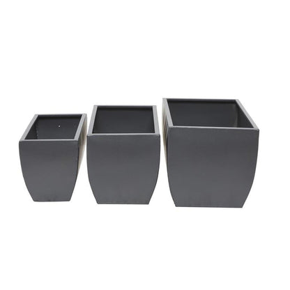 COSMOLIVING BY COSMOPOLITAN GRAY METAL INDOOR OUTDOOR PLANTER