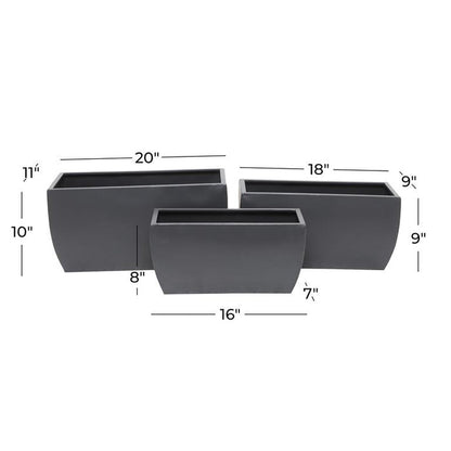 COSMOLIVING BY COSMOPOLITAN GRAY METAL INDOOR OUTDOOR PLANTER