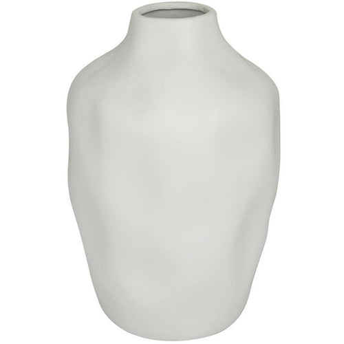 CosmoLiving by Cosmopolitan White Ceramic Abstract Faceted Decorative Vase