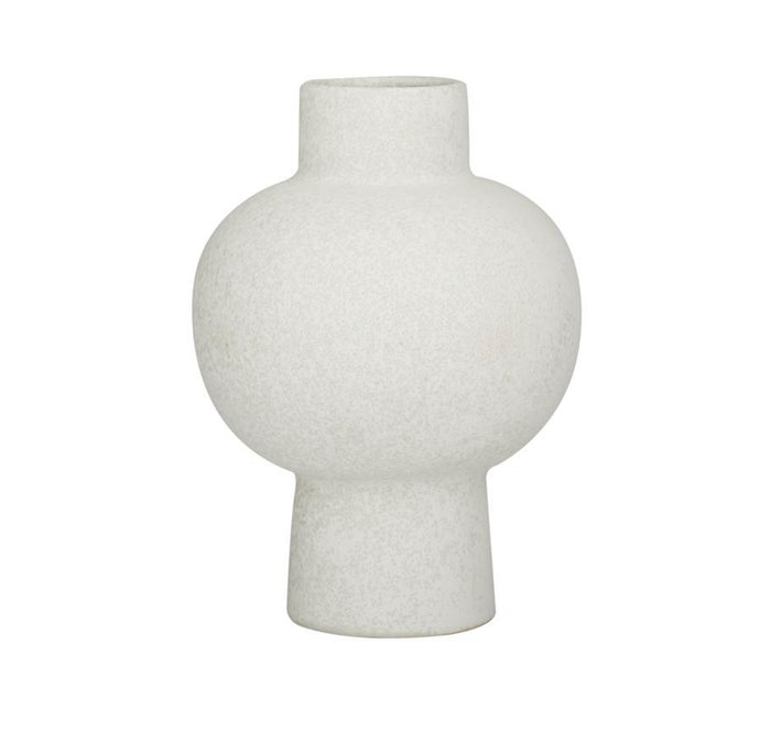 COSMOLIVING BY COSMOPOLITAN WHITE CERAMIC HANDMADE VASE