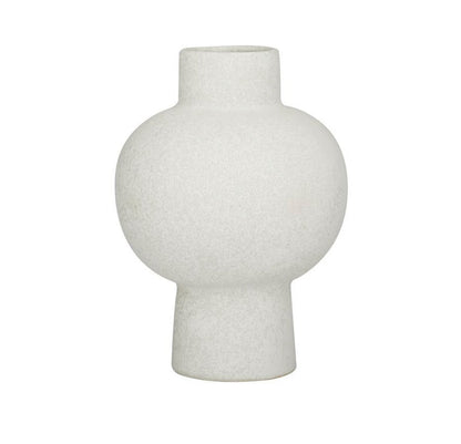 COSMOLIVING BY COSMOPOLITAN WHITE CERAMIC HANDMADE VASE