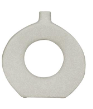 COSMOLIVING BY COSMOPOLITAN WHITE CERAMIC ROUND DONUT SHAPED VASE