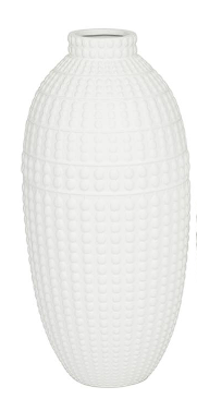 COSMOLIVING BY COSMOPOLITAN WHITE CERAMIC VASE