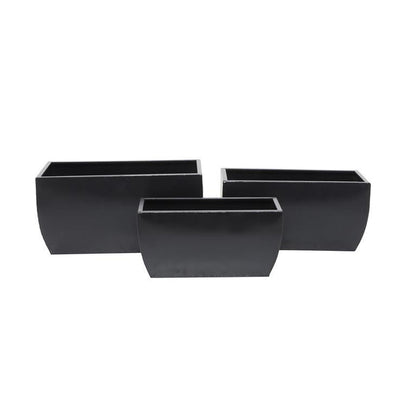 COSMOPOLITAN BLACK METAL INDOOR OUTDOOR PLANTER