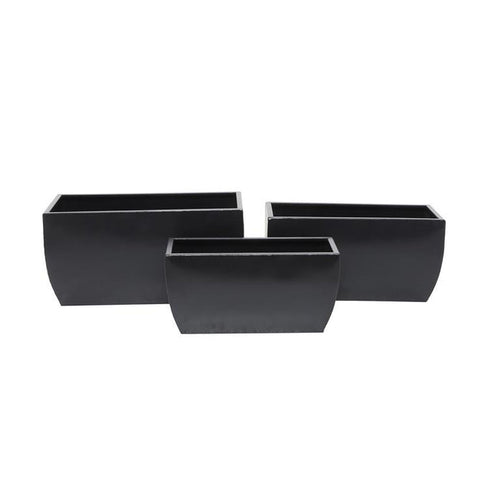 COSMOPOLITAN BLACK METAL INDOOR OUTDOOR PLANTER