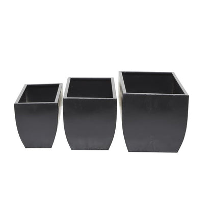COSMOPOLITAN BLACK METAL INDOOR OUTDOOR PLANTER