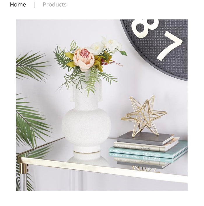 COSMOPOLITAN WHITE CERAMIC HANDMADE VASE