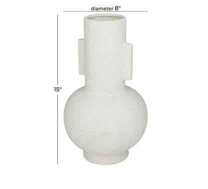 COSMOPOLITAN WHITE CERAMIC HANDMADE VASE
