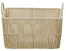 CREAM COTTON HANDMADE STORAGE BASKET WITH HANDLES,