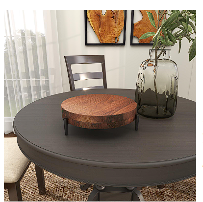 CREAM MANGO WOOD TRAY WITH BLACK METAL LEGS, 13" X 12" X 4"
