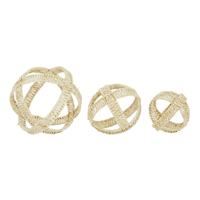 CREAM METAL GEOMETRIC HANDMADE WOVEN SCULPTURE
