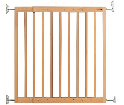Cuggl Natural Wooden Extending Safety Gate | Child Pet Safety Stair Gate Barrier