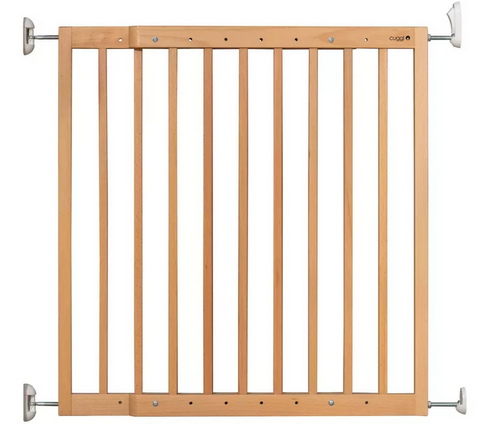 Cuggl Natural Wooden Extending Safety Gate | Child Pet Safety Stair Gate Barrier